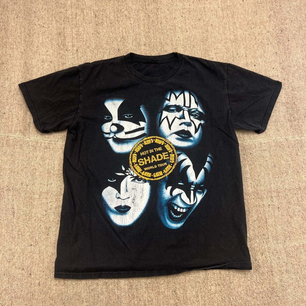 Vintage Kiss Shirt Mens Largeβ Black 1990s Hot In The Shade World Tour